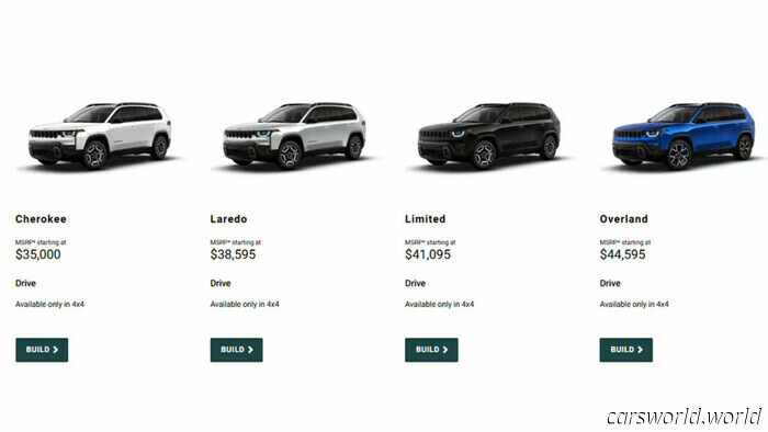 Конфигуратор Jeep Cherokee 2026 года открывает варианты настройки | Carscoops
